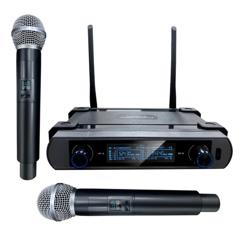 Uhf Wireless Microphone System Dual Channel - Professional 2 Channel UHF Wireless Microphone