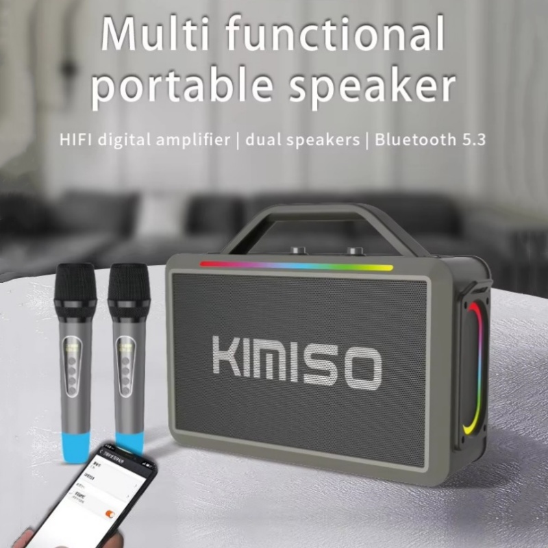 Karaoke Machine Portable With 2 Mic - Original KIMISO KMS-252 Portable Bluetooth Wireless