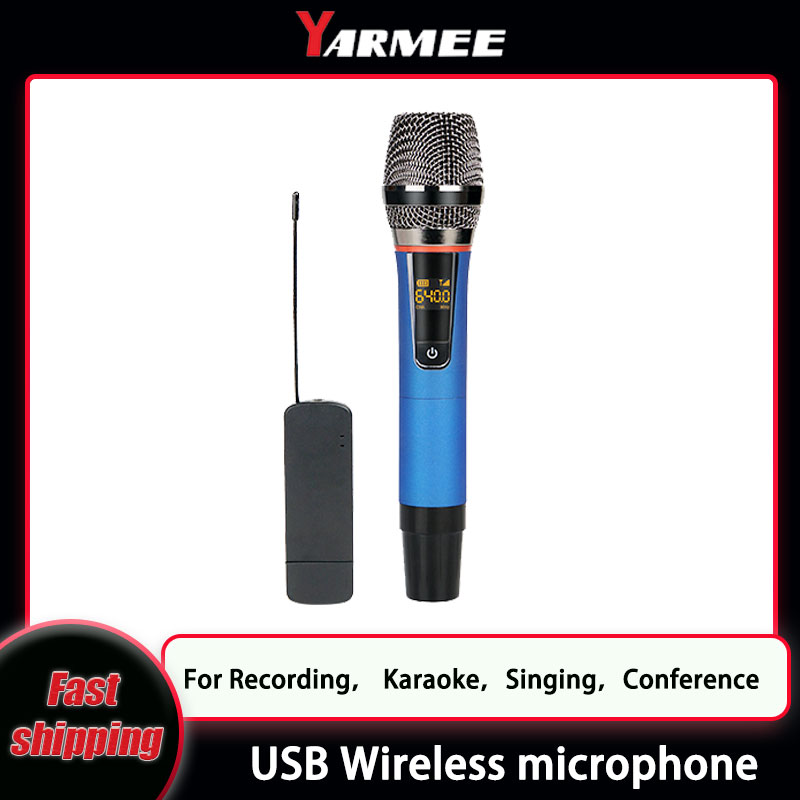 Rechargeable Wireless Mic Lithium Battery - YARMEE Professional USB Wireless Microphone Handheld