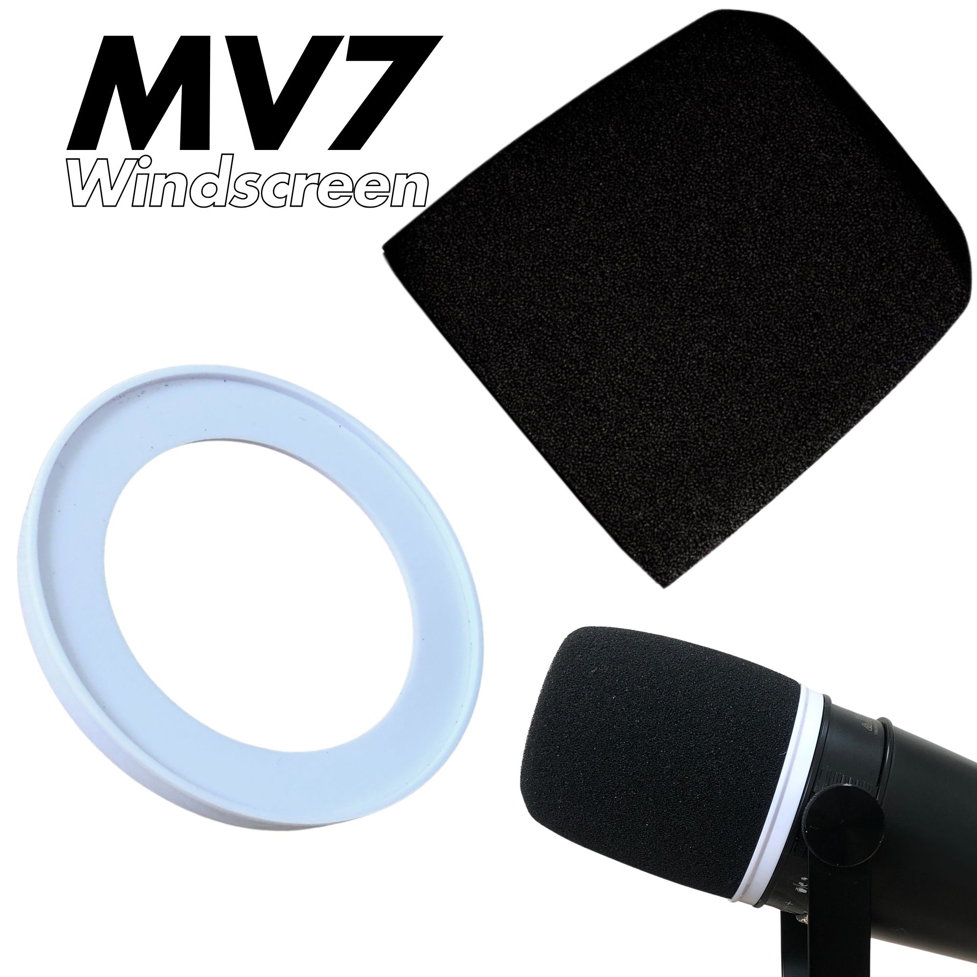 Microphone Pop Filter Foam Windscreen - Foam Microphone Covers with Retaining Ring