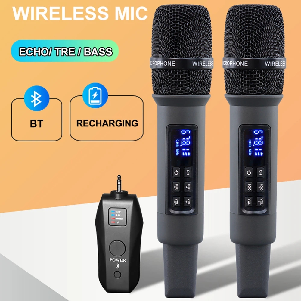 Bluetooth Karaoke Microphone Handheld - UHF Wireless Handheld Dynamic Karaoke Microphone