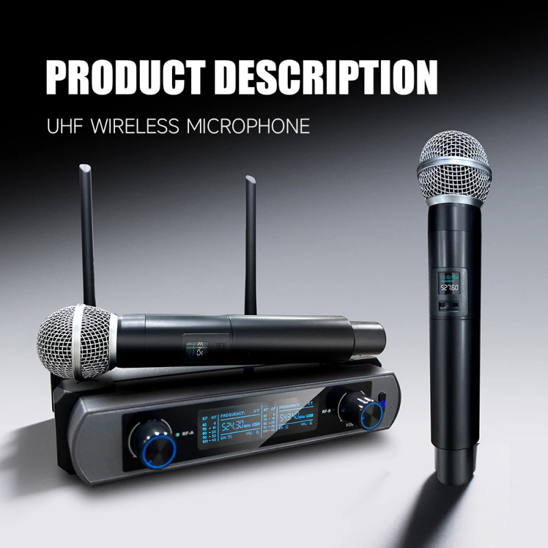 Professional 2 Channel UHF Wir - Uhf Wireless Microphone System Dual Channel review and price