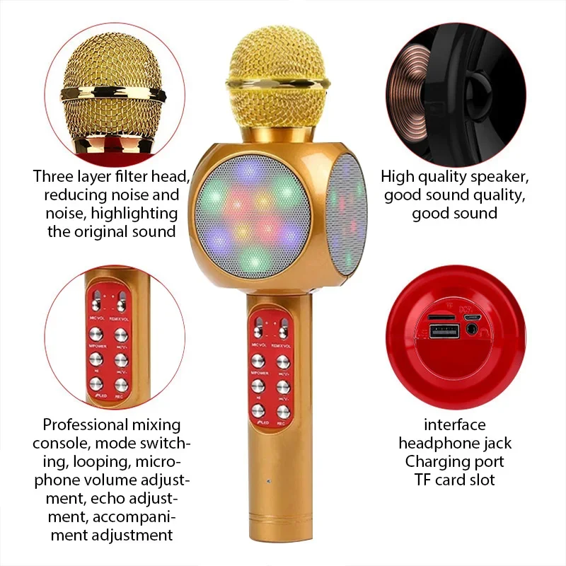 WS1816 Wireless Children Karao - Bluetooth Karaoke Microphone Handheld review and price