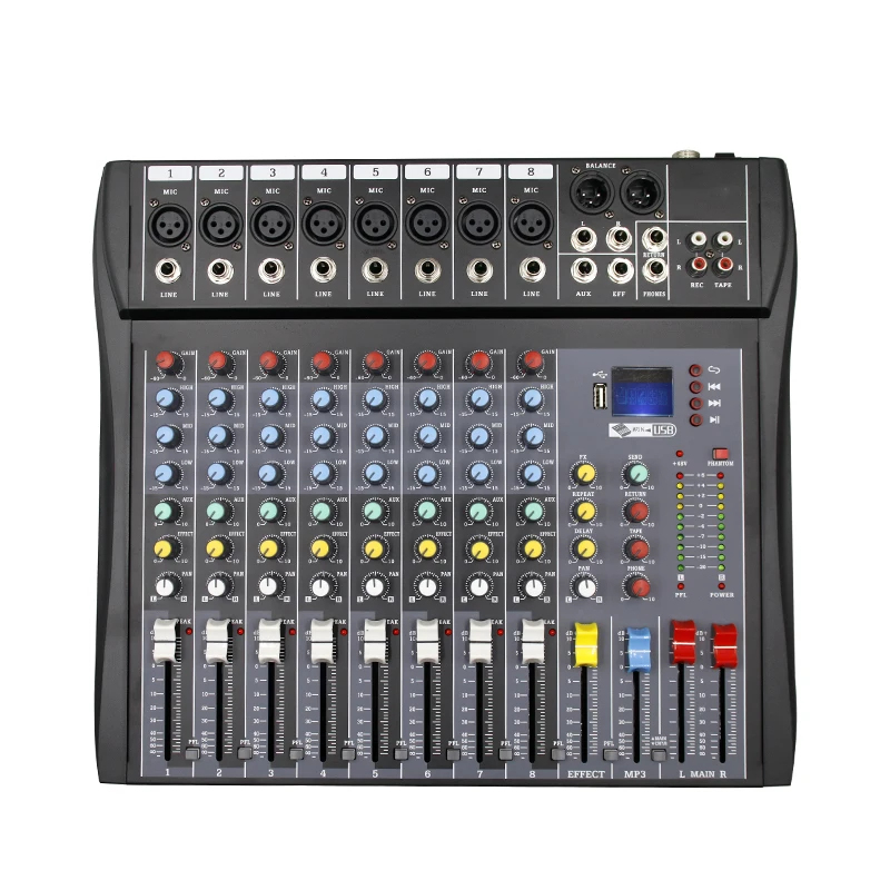 8 Channel Audio Mixer 48V Phan - Karaoke Amplifier Mixer Bluetooth review and price