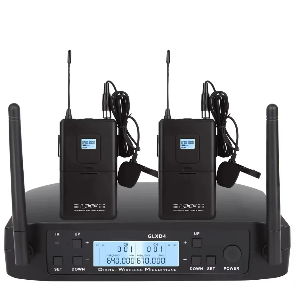 GLXD4 Professional Wireless Mi - Wireless Lavalier Microphone Dual Receiver review and price