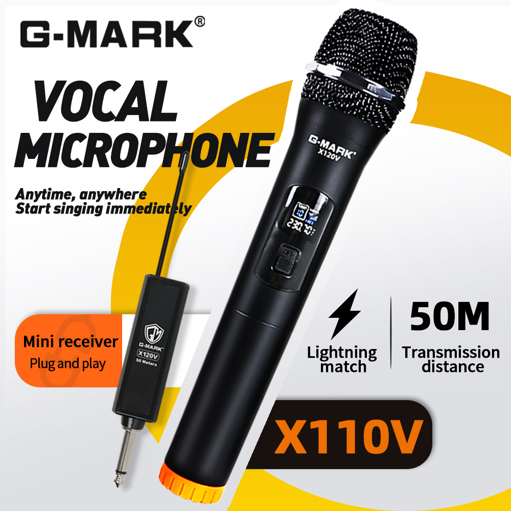 Microphone G-MARK X110V Wirele - Rechargeable Wireless Mic Lithium Battery review and price