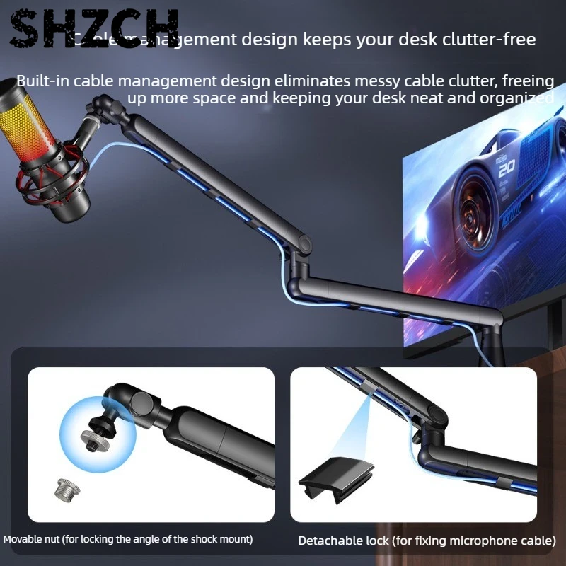 Live Streaming Mic Stand Deskt - Microphone Stand Boom Arm Floor review and price