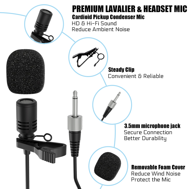 Dual Wireless Microphone Syste - Wireless Lavalier Microphone Dual Receiver review and price