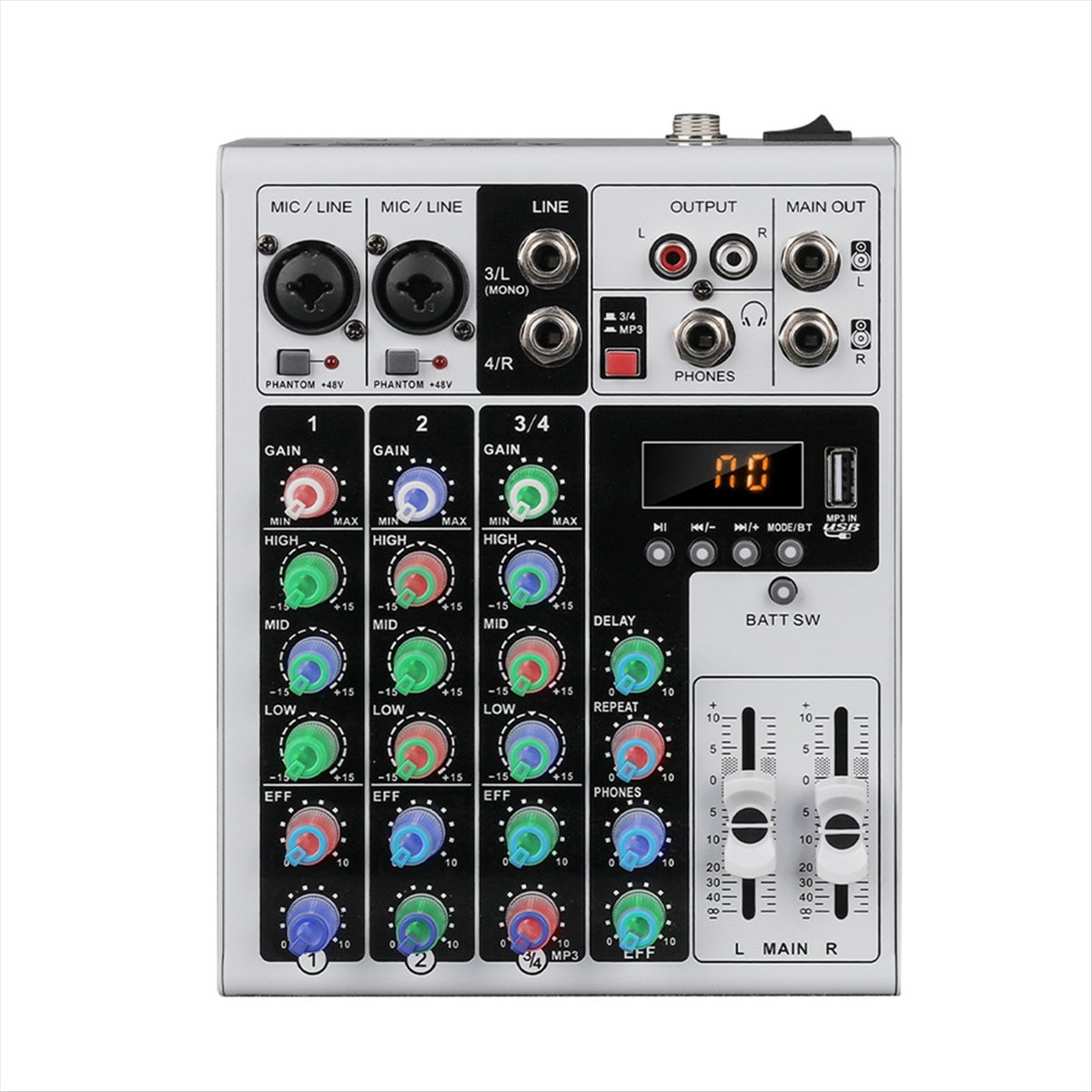 DTC5 4 Channels Audio Mixer Po - Karaoke Amplifier Mixer Bluetooth review and price