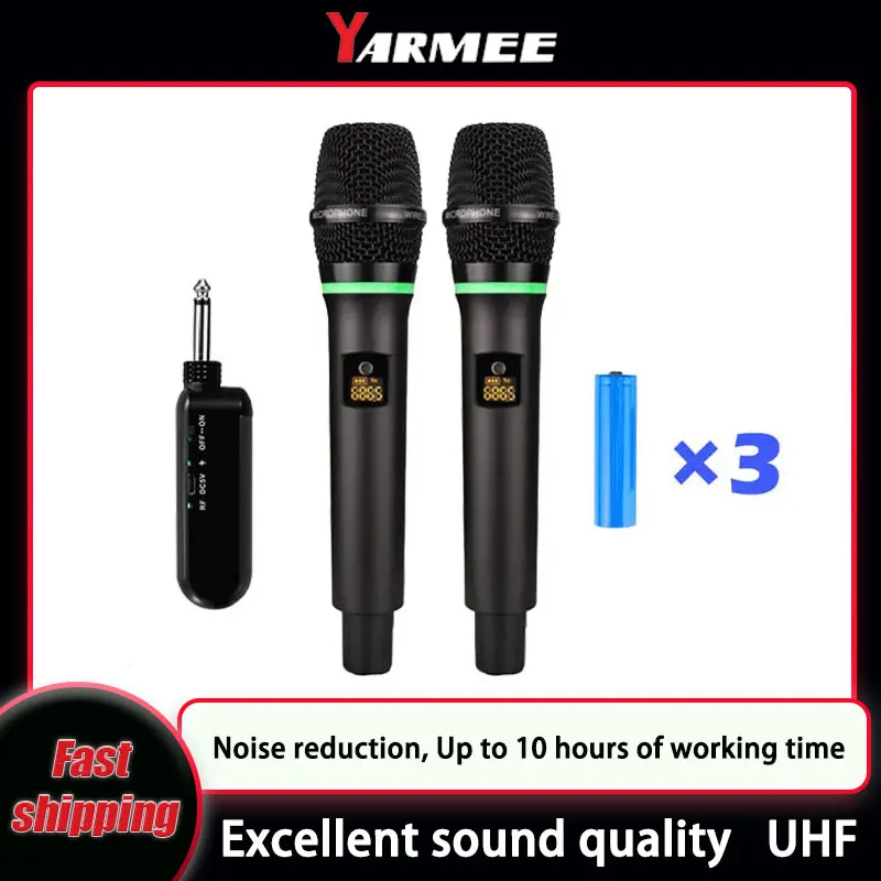 YARMEE UHF Wireless Microphone - Rechargeable Wireless Mic Lithium Battery review and price