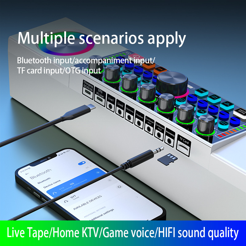 SY8 Live Broadcast Sound Card  - Karaoke Machine Portable With 2 Mic review and price