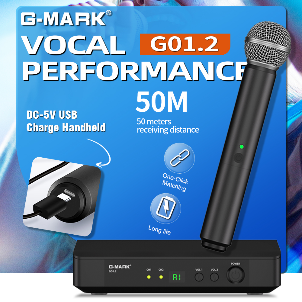 G-MARK UHF Wireless Microphone - Rechargeable Wireless Mic Lithium Battery review and price