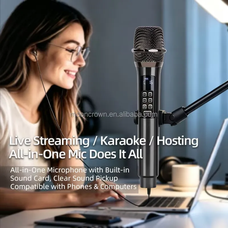 BOLRZO Sound card wireless dyn - Bluetooth Karaoke Microphone Handheld review and price