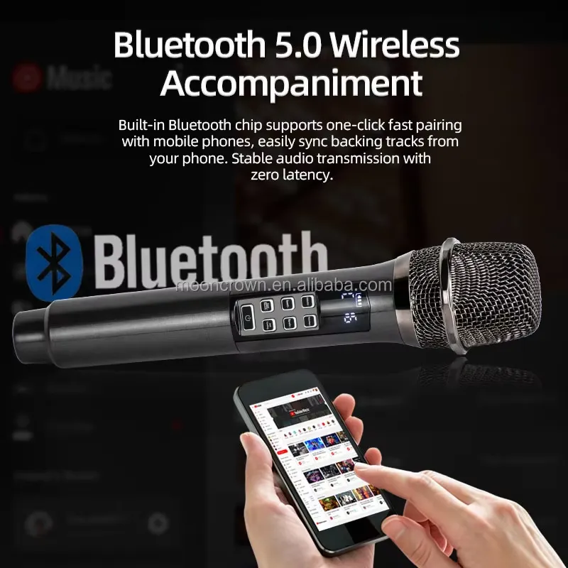 BOLRZO Sound card wireless dyn - Bluetooth Karaoke Microphone Handheld review and price
