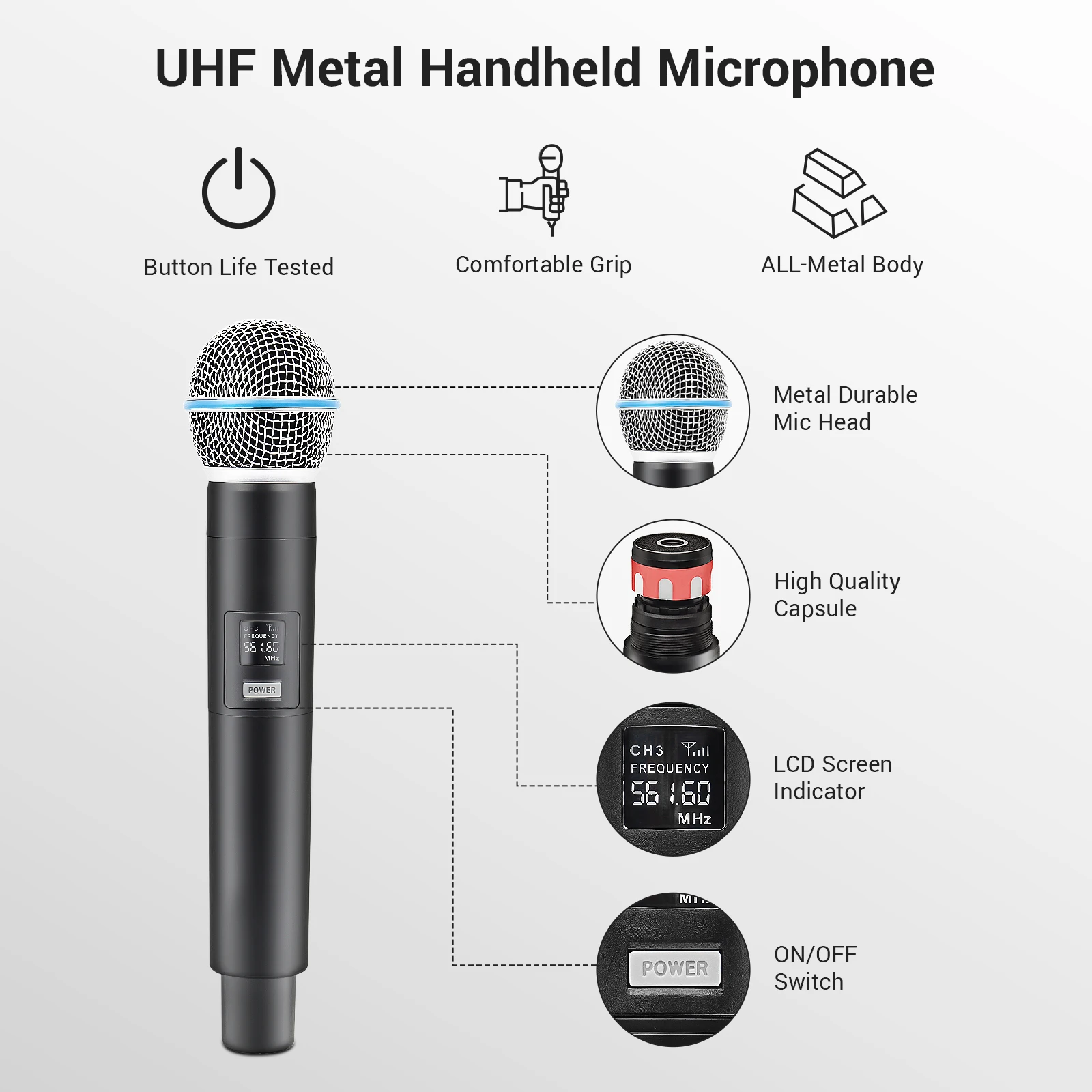 Metal UHF Wireless Microphone  - Wireless Lavalier Microphone Dual Receiver review and price