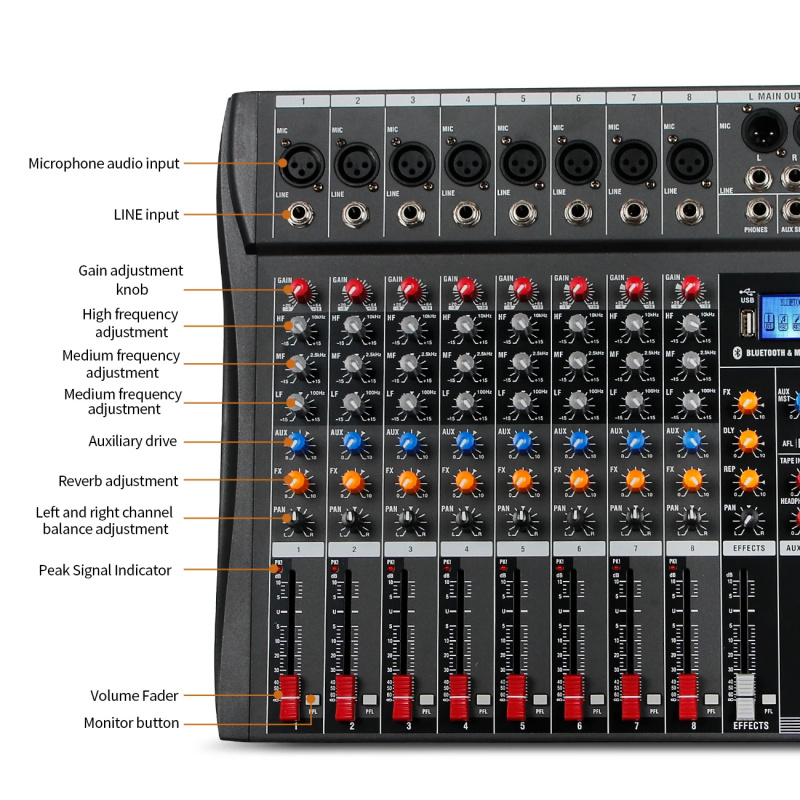 8 Channel USB Bluetooth Audio  - Karaoke Amplifier Mixer Bluetooth review and price