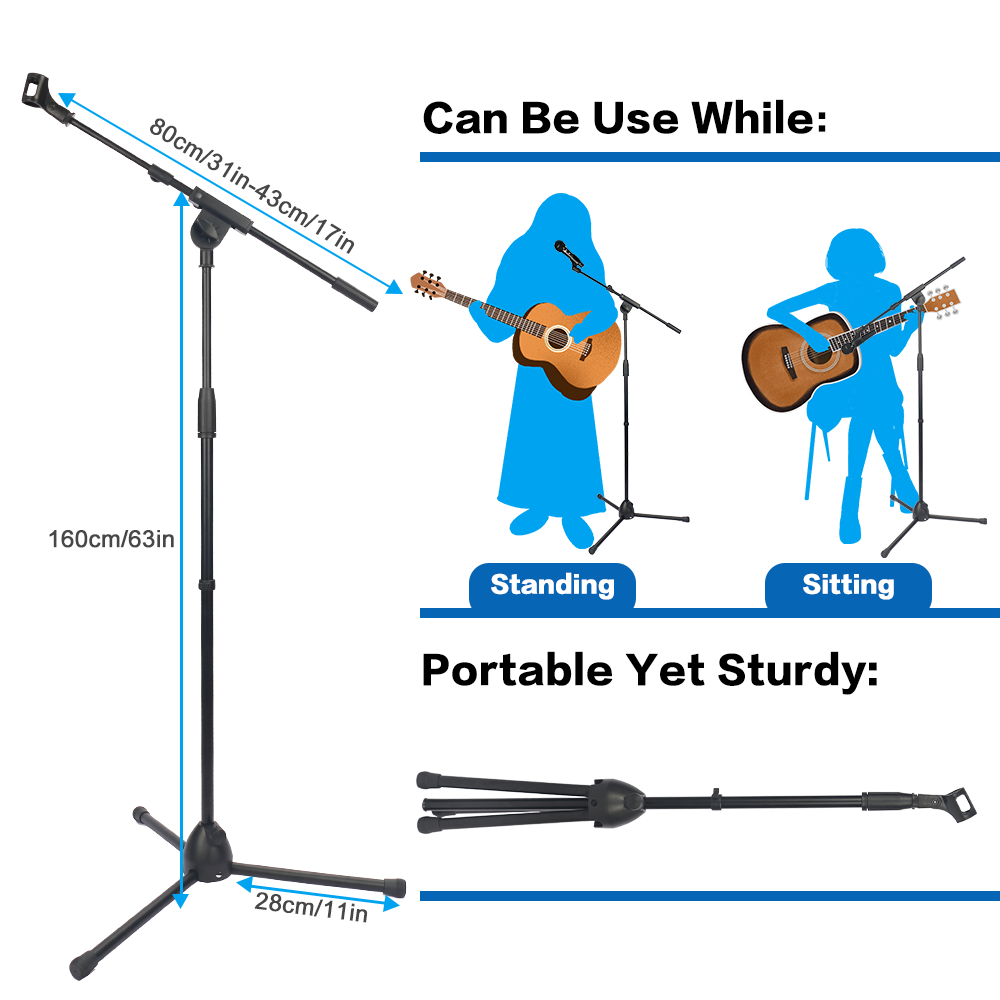 Microphone Stand Foldable Heav - Microphone Stand Boom Arm Floor review and price