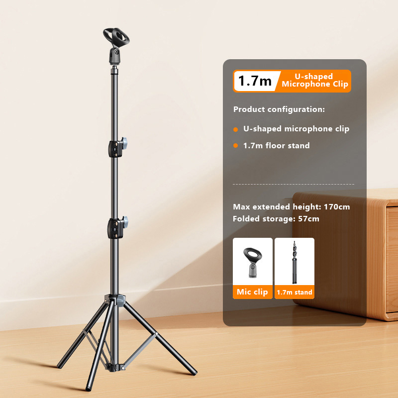 1.7M Adjustable Microphone Flo - Microphone Stand Boom Arm Floor review and price