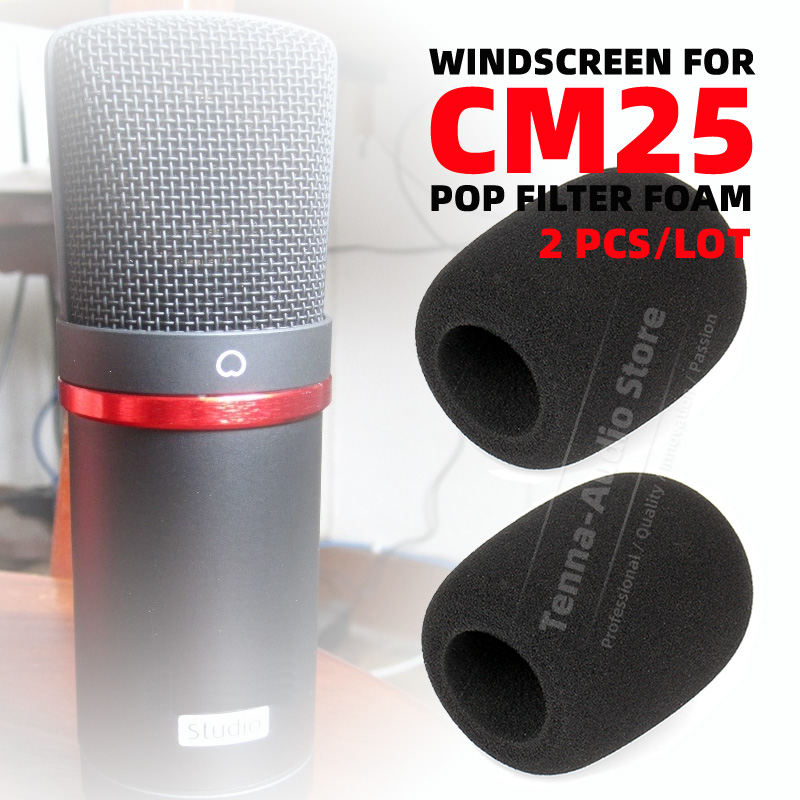 2PCS For Scarlett CM25 CM 25 F - Microphone Pop Filter Foam Windscreen review and price